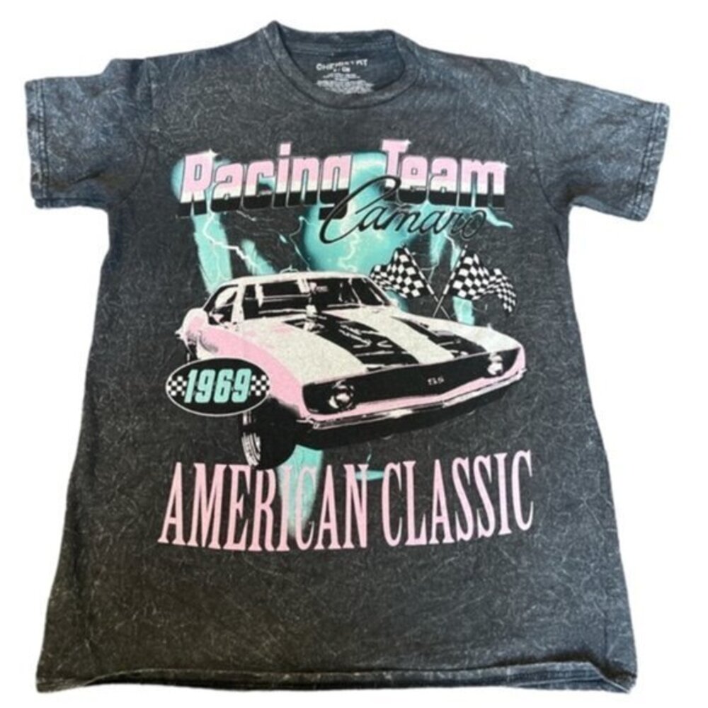 Chemistry GM CAMARO MUSCLE Gray Graphic Shirt Size Small GUC Vintage #0262